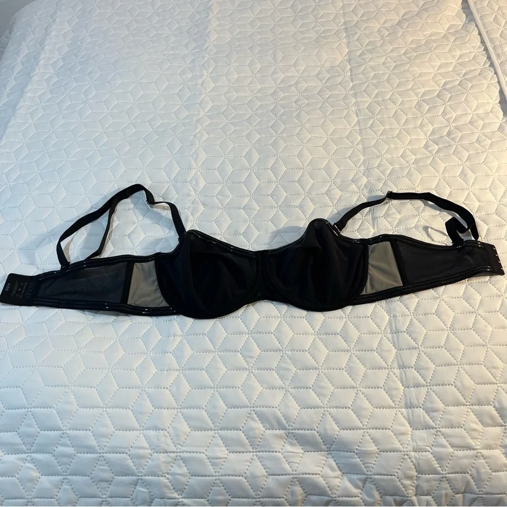 CUUP The Balconette Mesh Sheer Bra Black Size 40E - Picture 4 of 15